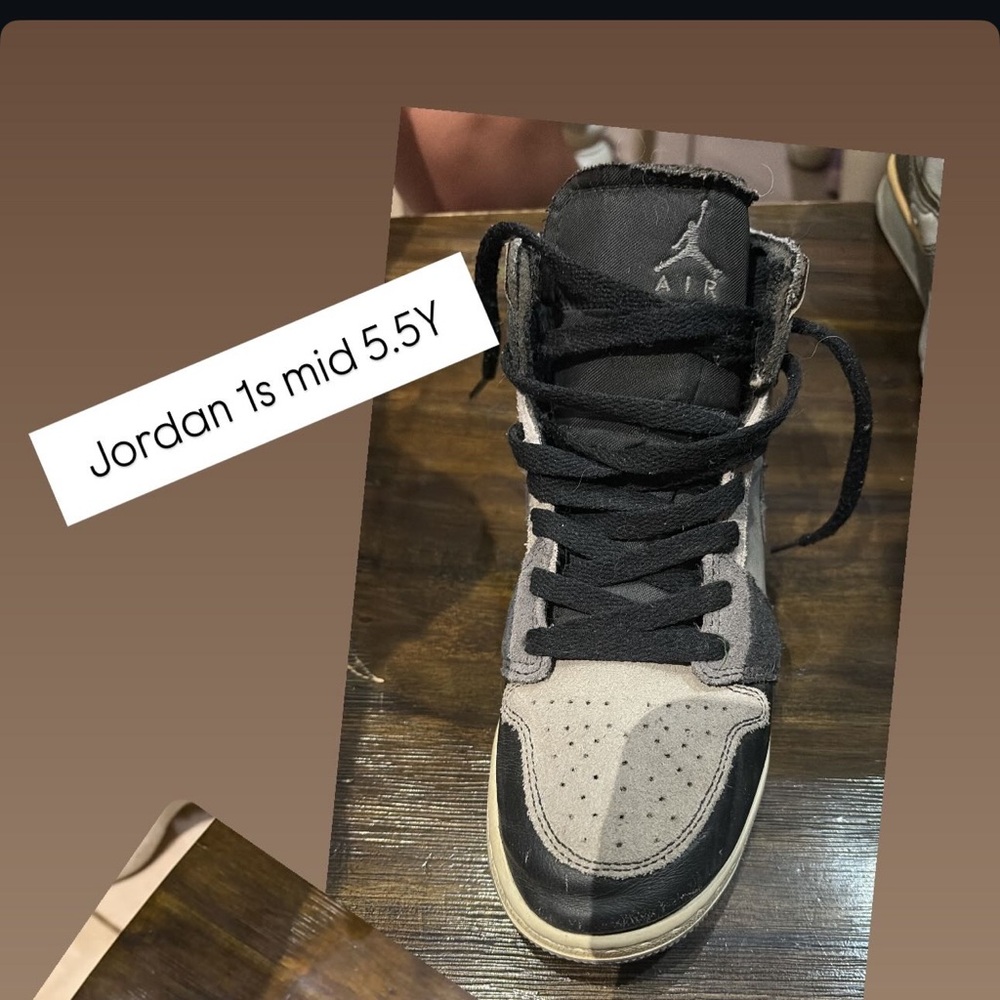 Jordan Black and Gray High-Top Sneakers